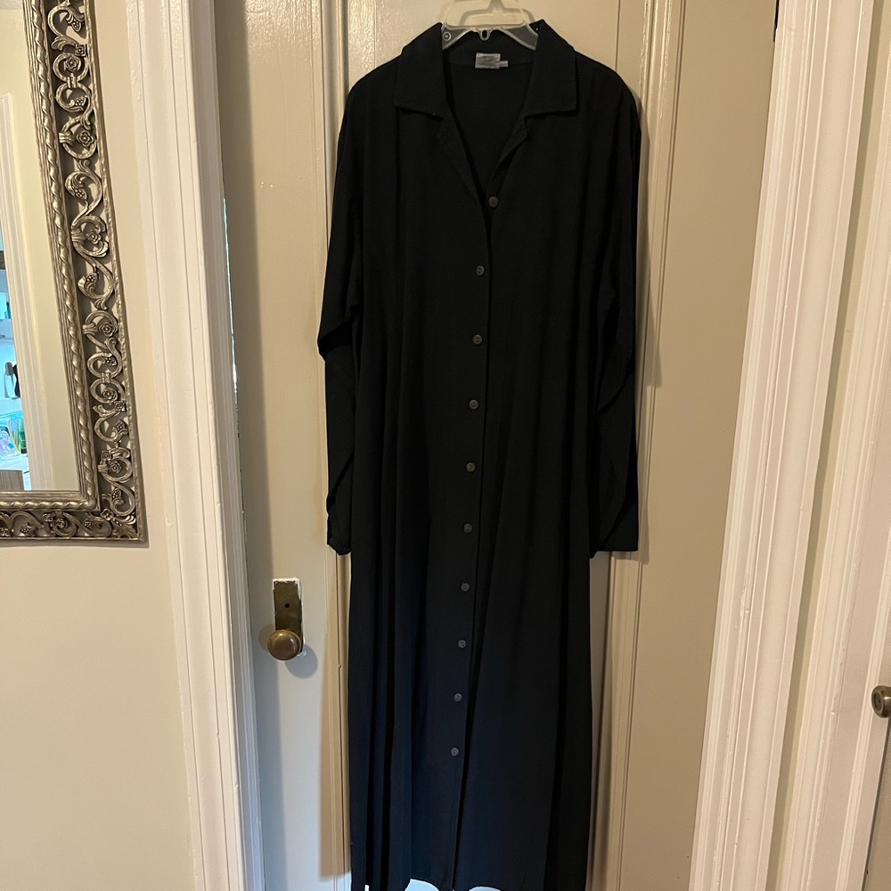 Black cotton/heavy gauze like maxi dress